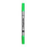 The image shows a Kopykake edible ink pen designed for decorating food. The pen has a metallic silver barrel with the Kopykake logo printed on it. The caps at both ends are bright green. The pen is positioned horizontally against a plain background, highlighting its design and colors.