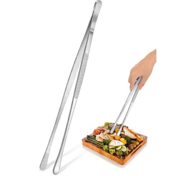 Precision Stainless Steel 12-Inch Kitchen Tweezers
