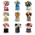 A collage of nine decorated cakes featuring various colorful balloon toppers. Each cake is uniquely designed with different colors and styles, including pink, blue, gold, and black. The cakes have festive decorations and some include names or numbers, indicating celebrations such as birthdays. The balloon arrangements are various sizes and shapes, enhancing the festive appearance of each cake.