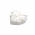 A heart-shaped pinata mold made of white plastic. The mold has a segmented design with triangular sections radiating from the center, resembling a geometric pattern. The base is flat with slight elevation along the edges, suitable for creating a pinata.