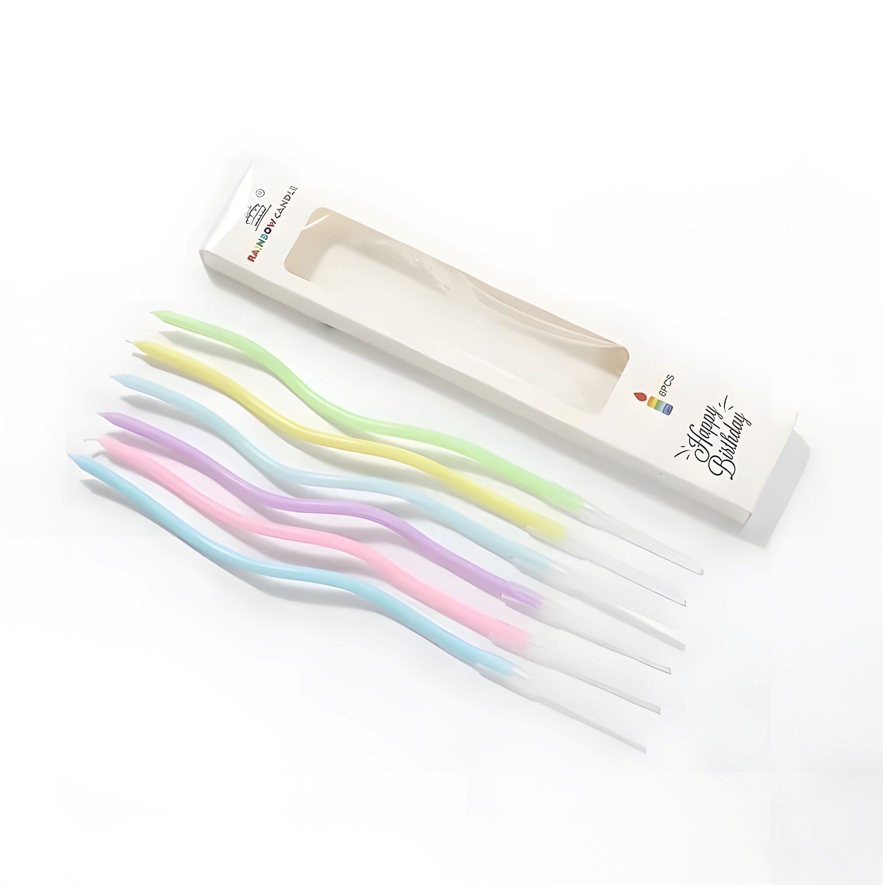 Pastel Spiral Birthday Candles – Set of 6 (17 cm)