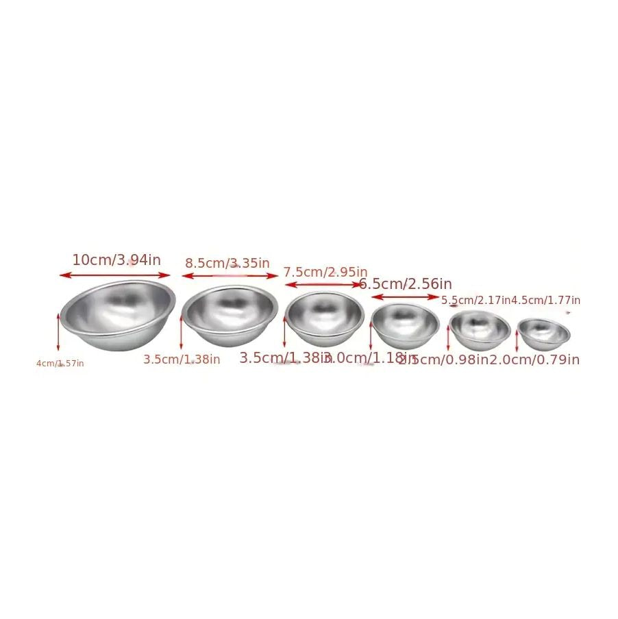 Aluminum Half Sphere Cake Pan Mould Set – 6 Sizes