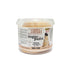 An image of a plastic container labeled "Blue Baker Sugar Paste" in a skin tone shade. The container has a transparent lid and features an image of a decorated cake on the front. The text prominently displays "sugar paste" and "skin tone." Additional product information is located on the side of the container. The container holds 1 kg of fondant.