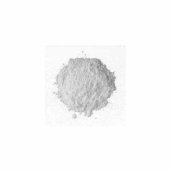 A small mound of white powder on a plain background, labeled as "colour powder white 25g." The powder appears fine and is evenly distributed in a rounded shape.