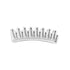 A white silicone mould shaped like a crown, featuring a series of pointed peaks and small holes along the top edge. The mould has a textured surface with a dotted pattern, designed for creating crown-shaped decorations.