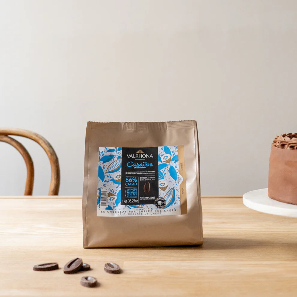 Valrhona Dark Gourmet Chocolate Caraibe 66% 1KG
