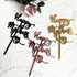 Three acrylic cake toppers with the text "Happy Mother&