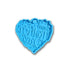 A blue silicone mould shaped like a heart. The mould features the embossed text "Happy Mother&