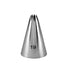 A stainless steel piping nozzle shaped like a cone with a pointed tip and a number "19" printed on the side. The nozzle has multiple small openings at the top for decorative piping.