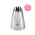 A chrome piping nozzle labeled &