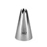 A stainless steel piping nozzle with a conical shape, featuring a pointed tip and a serrated opening. The number "342" is printed on the side of the nozzle. The background is plain white.