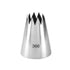 A stainless steel piping nozzle with a conical shape, featuring a serrated edge at the top. The nozzle is labeled with the number "366" on one side.