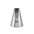 A metallic piping nozzle with a conical shape. The nozzle has a flat opening at the top featuring a serrated edge. The number "46" is printed on the side of the nozzle in black.