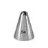 A stainless steel piping nozzle shaped like a cone, featuring a single opening at the top and the number "54" printed on its side. The nozzle has a polished finish and tapers down to a wider base.