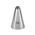 An image of a metal piping nozzle with a conical shape, labeled with the number "78." The nozzle has a pointed end with a star-shaped opening at the top, designed for decorating cakes and pastries. The surface is shiny and reflective.