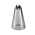 A metallic piping nozzle with a conical shape, featuring a star-shaped opening at the top and the number "825" printed on its side.