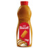 A bottle of Lotus Biscoff topping, labeled with "Biscoff" and "1 kg." The bottle has a red cap and a design featuring a Biscoff cookie illustration, with a drizzle of the topping over ice cream. The overall color scheme includes brown and red.