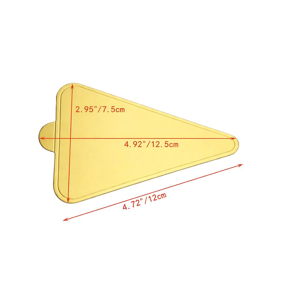 Triangle-shaped cookie cutter in yellow, complete with measurement indicators for baking precision.
