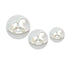 A set of three white plunger cutters in the shape of rocking horses, displayed in varying sizes. Each cutter features a rounded shape with a rocking horse silhouette cut out in the center.