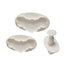 A set of three plunger cutter tools for embroidery, featuring two oval-shaped cutters with decorative heart patterns on the interior and one central plunger tool. All items are white in color, designed for creating shaped patterns in fabric.