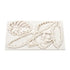 A white silicone mold featuring five different tropical leaf designs. The mold includes a large monstera leaf, a pair of elongated palm leaves, a smaller leaf with pronounced veining, and a leaf with a rounded shape. The leaves are intricately detailed, showcasing their texture and outlines within the mold. The overall shape of the mold is rectangular.