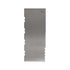 A sleek stainless steel scraper with a rectangular shape and a sharp, serrated edge on one side. The scraper has a smooth surface and a small circular indent near the top, indicating the brand or model.