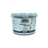 The image features a clear plastic tub of "Blue Baker Black Sugar Paste" with a 1kg capacity. The label displays the product name prominently, with the word "BLACK" indicated. The packaging includes various information and icons, and it shows decorative elements, suggesting its use for cake decorating.