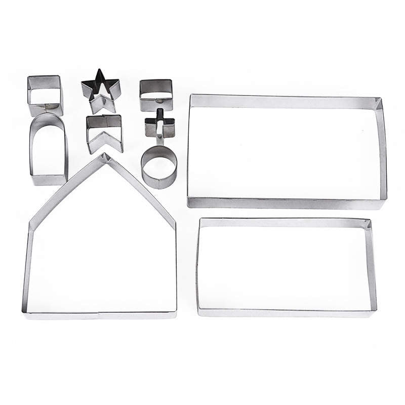 3D Gingerbread House Cookie Cutters - Set of 10