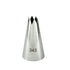 A stainless steel piping nozzle shaped like a cone with a star-shaped opening at the top. The nozzle is engraved with the number "343" on one side.