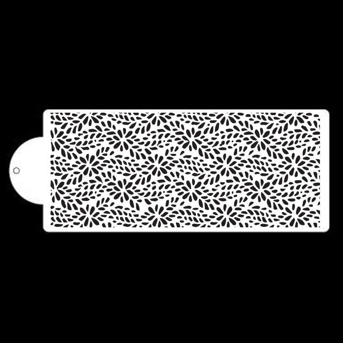 The image shows a cake stencil, labeled as &