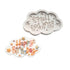 The image features a silicone mould designed in the shape of a cloud. The mould includes the text "Happy Birthday" in a decorative font, surrounded by small stars. Below the mould, there is a completed cake decoration made from the mould, which displays the words "Happy Birthday" in colorful icing with a similar cloud shape and star accents. The overall design is whimsical and suitable for birthday celebrations.