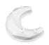 A white silicone mold shaped like a three-dimensional crescent moon, featuring a geometric, faceted design. The mold has small triangular protrusions on its surface for added detail.