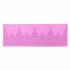 A pink silicone lace mat with an embossed flower pattern. The design features intricate lace-like details, including floral motifs and a diamond mesh pattern, creating a decorative border along the length of the mat.