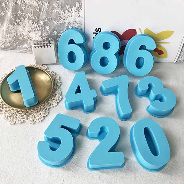 3D Numbers Cake Silicone Mould