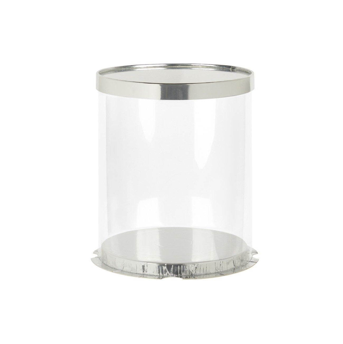 Premium Silver Round Clear Tall Cake Box 26 x H25 cm (10 x H9.8 Inch)