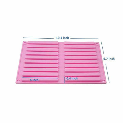 10cm Chocolate Sticks and Biscuit Silicone Mould - 20 Bars
