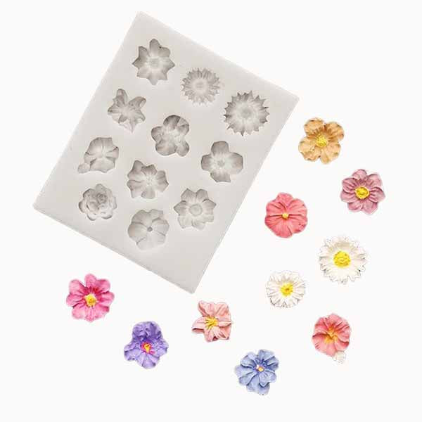 11 Flowers Cavities Silicone Mould