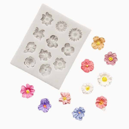 11 Flowers Cavities Silicone Mould
