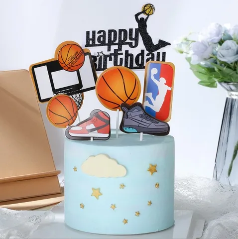 Basket Ball Decorations Cake Topper