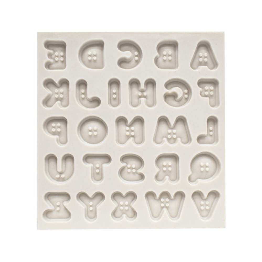 Button Alphabet Silicone Mould