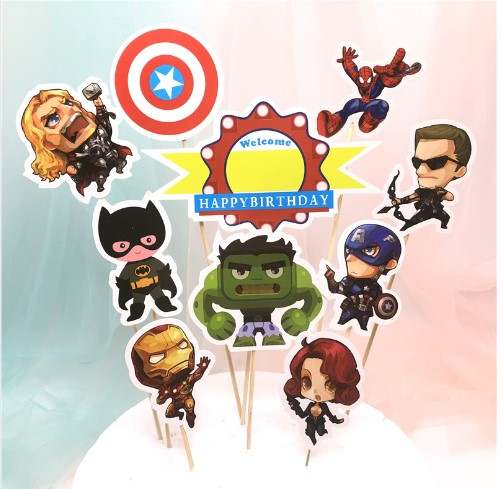 Avengers Cardstock Cake Toppers