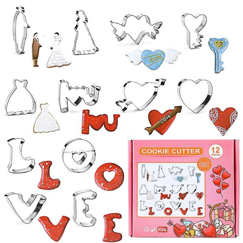 Love Theme Stainless Steel Cookie Cutters