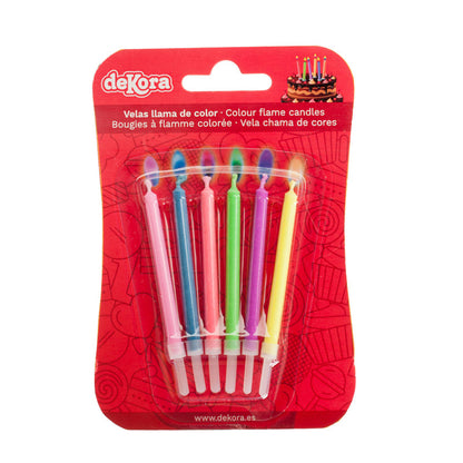 Dekora 6 Colour Flames Birthday Candles