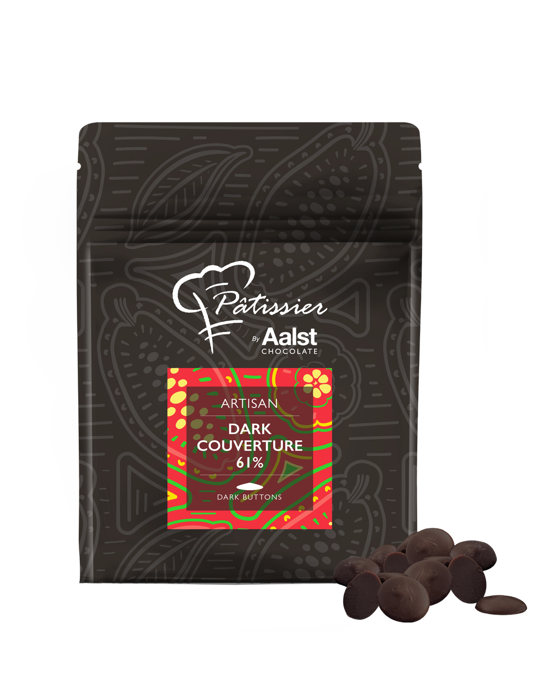 Patissier Couverture Dark 61% Chocolate Buttons 500g