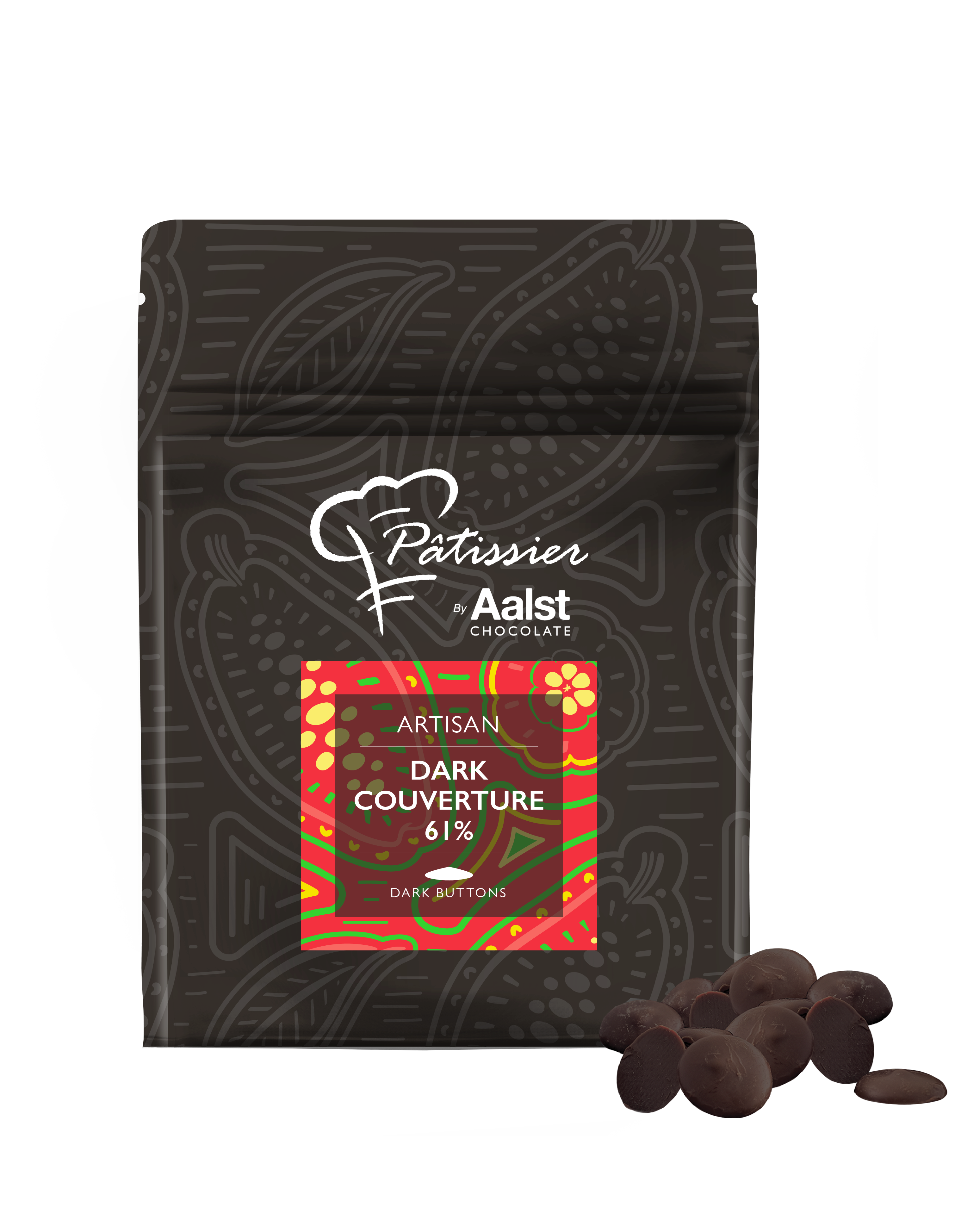 Patissier Couverture Dark 61% Chocolate Buttons 500g