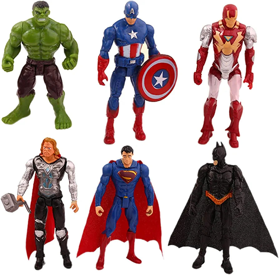 6PC Mini Superhero/Avengers Cake Topper