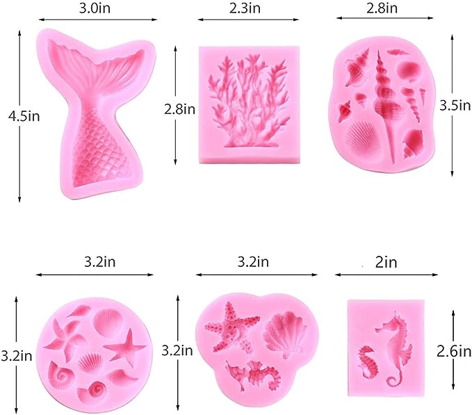 Marine Theme Silicone Mould (6 pack)