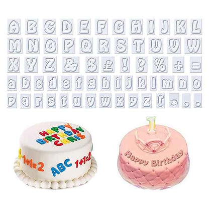 64 Pcs Alphabet Plunger Cutter Plastic Letters