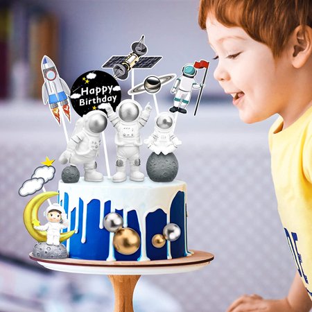 6PC Astronaut Spcae Rocket Cake Topper