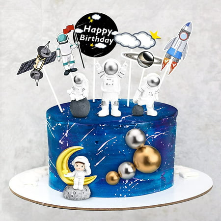 6PC Astronaut Spcae Rocket Cake Topper